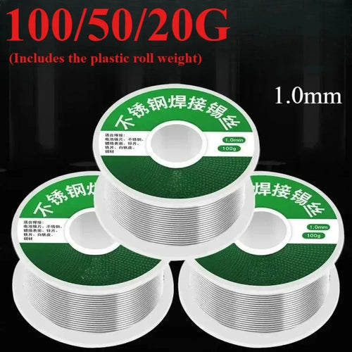100/50/20g NEW Lighter Stainless Steel Soldering Tin Wire Tin Melt Rosin Core Solder Soldering Wire Roll No-clean FLUX 2.0%