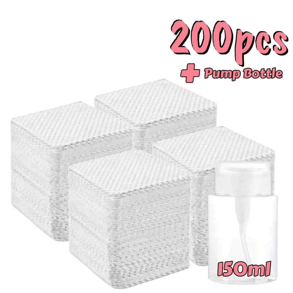 20/600pcs Lint-Free Gel Nail Wipes Aluminum-Free Cleansing Tissues Nail Polish Remover Pads for NaiArt Beauty Nail Cleaning Care