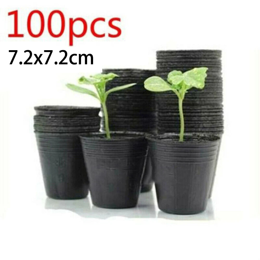 100 Pack Garden Pots for Transplanting and Cultivation with Breathable Material and Drainage Support for Root System Development