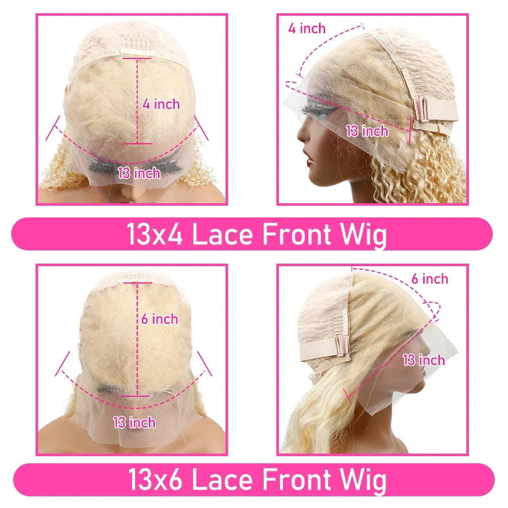 13x4 13x6 HD Transparent 613 Honey Blonde Lace Front Human Hair Wigs Raw Brazilian Straight Lace Frontal Wig Remy Human Hair