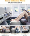 Inflatable Foot Rest Pillow For Travel, Kids/Adults Airplane Travel Pillow-Adjustable Height Cushions,For Kids To Sleep While