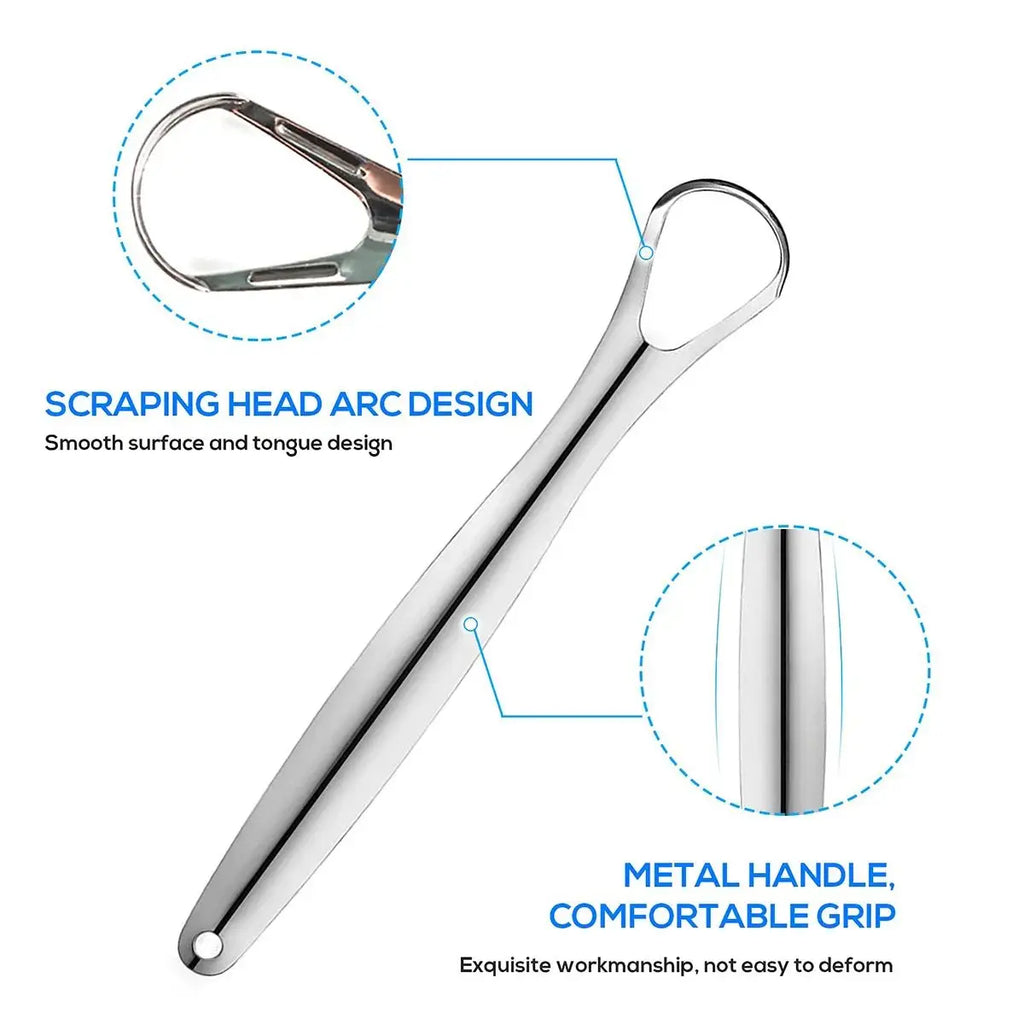 3PCS Tongue Scraper, Stainless Steel Tongue Scrapers, Tounge Scraper Cleaner, Professional Tongue Brush,Tongue Coating Remover