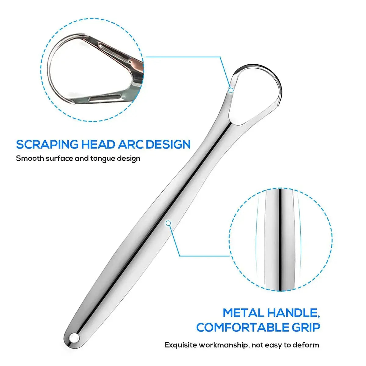 3PCS Tongue Scraper, Stainless Steel Tongue Scrapers, Tounge Scraper Cleaner, Professional Tongue Brush,Tongue Coating Remover