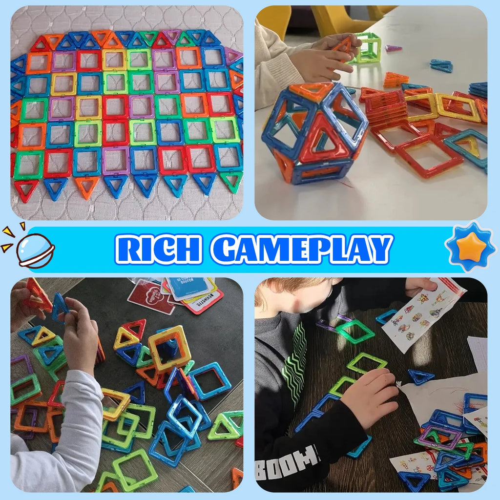 Medium Size Magnetic Block Building Toy Set，Creative Construction STEM Toy,Back-to-School Season, Birthday Gift