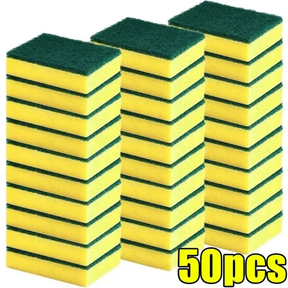 Cleaning Sponge Highly Absorbent Double-sided Dish Washing Sponge Magic Cleaning Brush Household Kitchen Cleaning Tool 10-50 Pcs