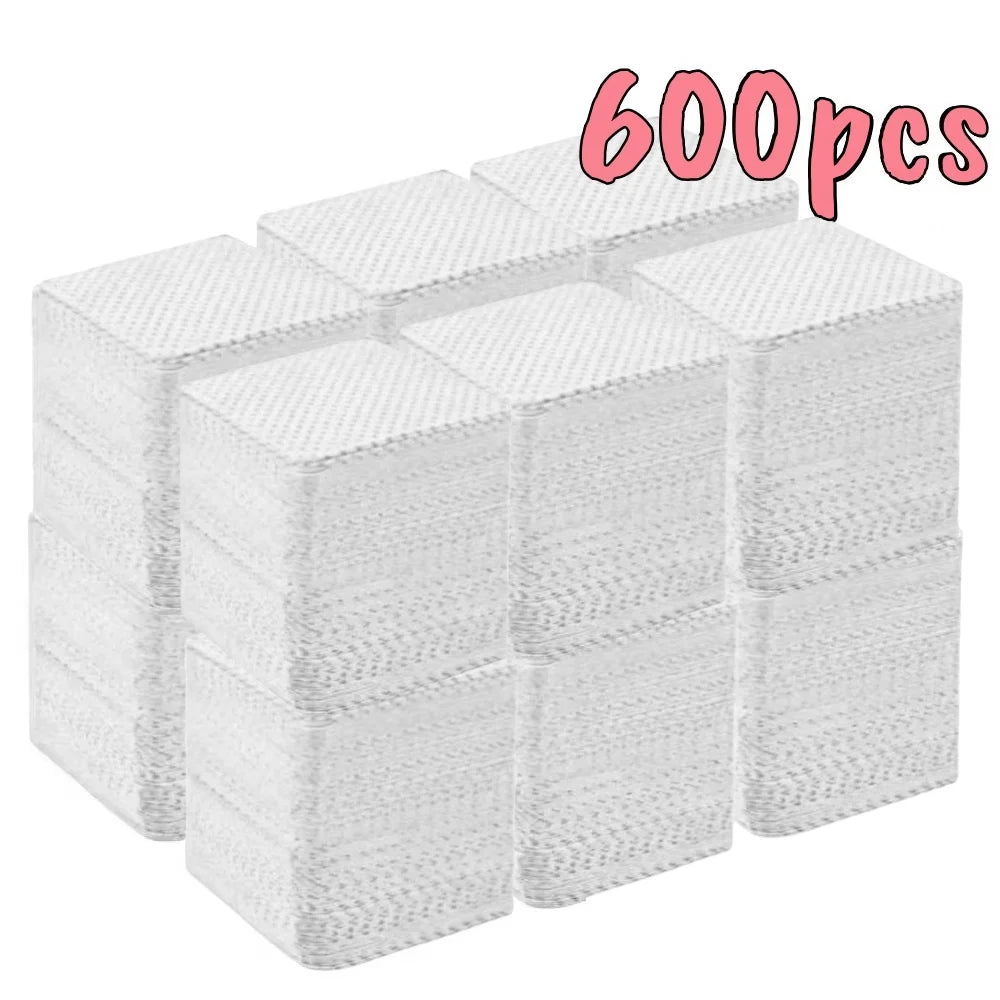 20/600pcs Lint-Free Gel Nail Wipes Aluminum-Free Cleansing Tissues Nail Polish Remover Pads for NaiArt Beauty Nail Cleaning Care