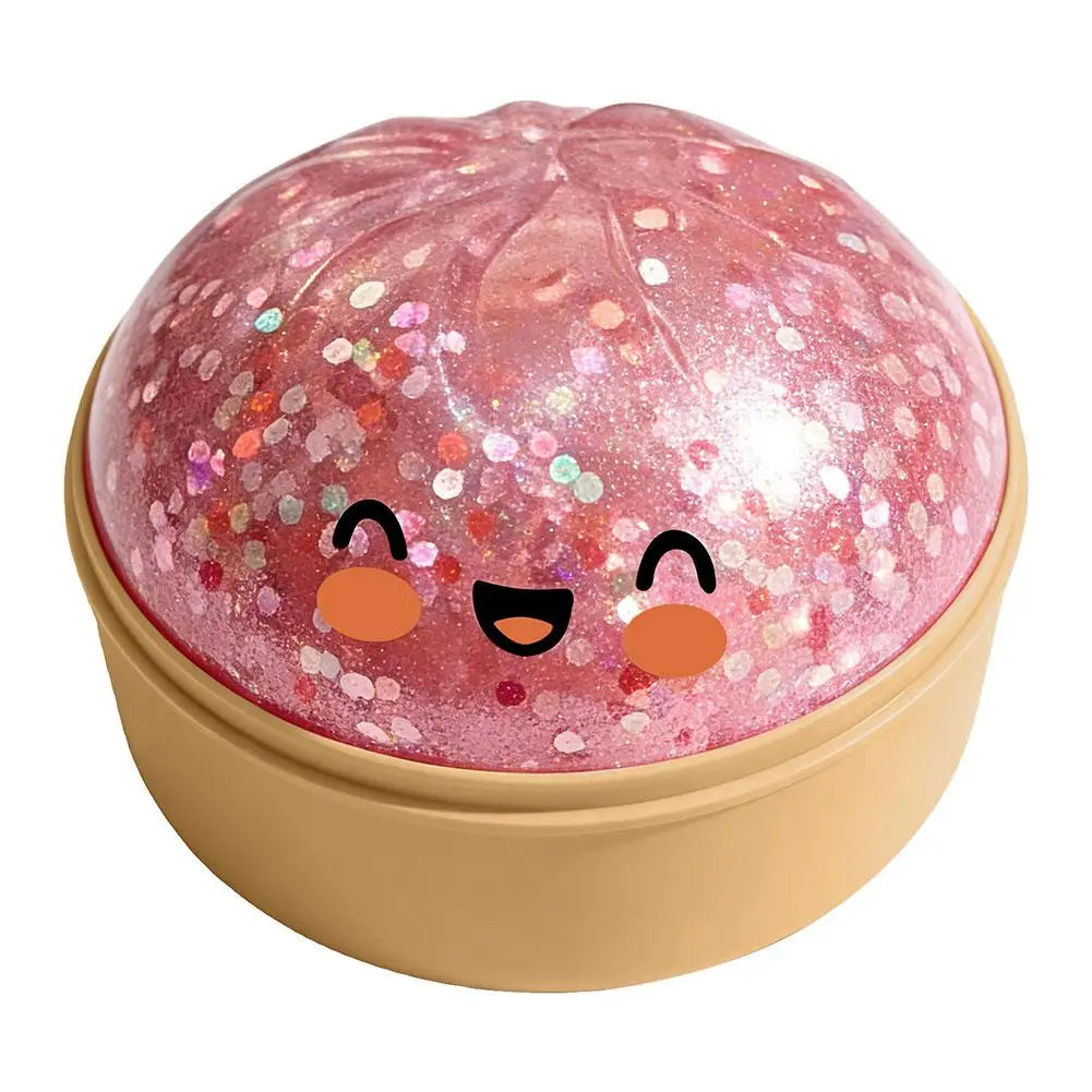 Realistic Giant Dumpling Squeeze Toy with Bamboo Steamer Soft TPR Dough Ball Decompression Fidget Toy Funny Creative Gift