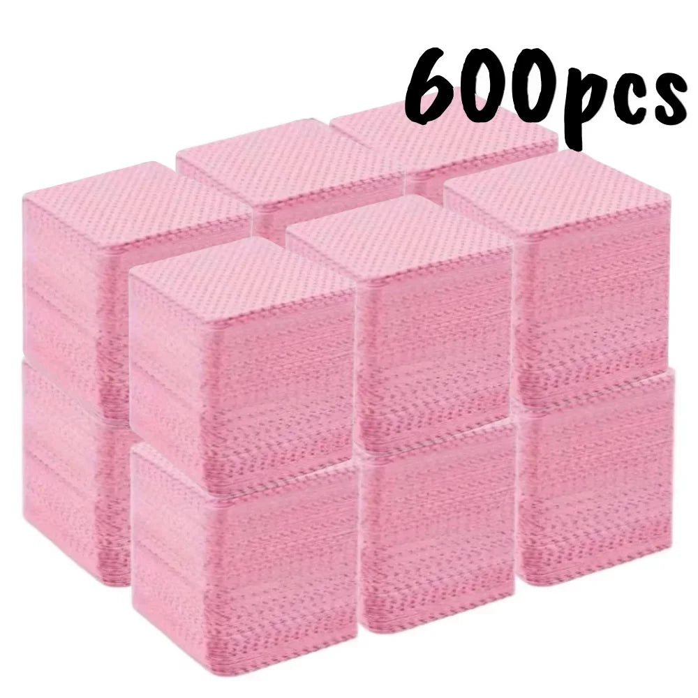 20/600pcs Lint-Free Gel Nail Wipes Aluminum-Free Cleansing Tissues Nail Polish Remover Pads for NaiArt Beauty Nail Cleaning Care