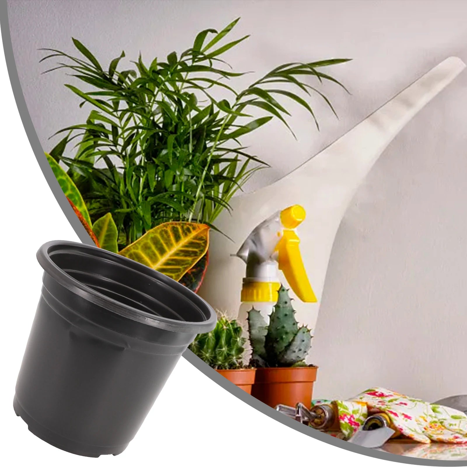 Plastic Round Plant Pot Suitable for Aloe Vera Bonsai Orchid Pothos Snake Plant Succulent Herbs Mint Rose and Parlour Palm