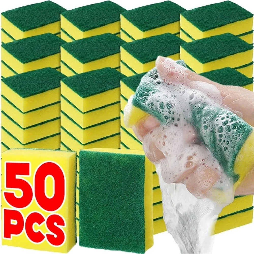 Cleaning Sponge Highly Absorbent Double-sided Dish Washing Sponge Magic Cleaning Brush Household Kitchen Cleaning Tool 10-50 Pcs