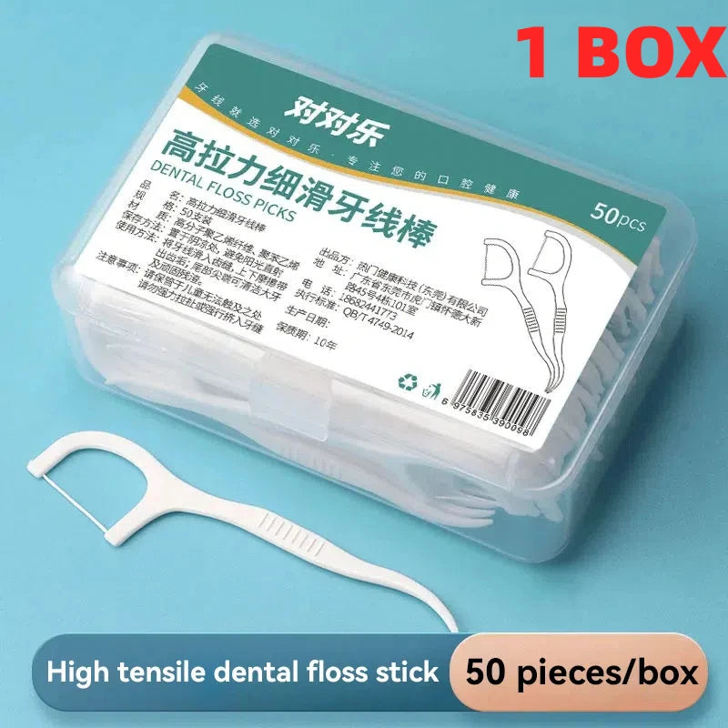 High-tensile fine-grained dental floss stick disposable plastic toothpick dental floss portable dental floss box dental floss st